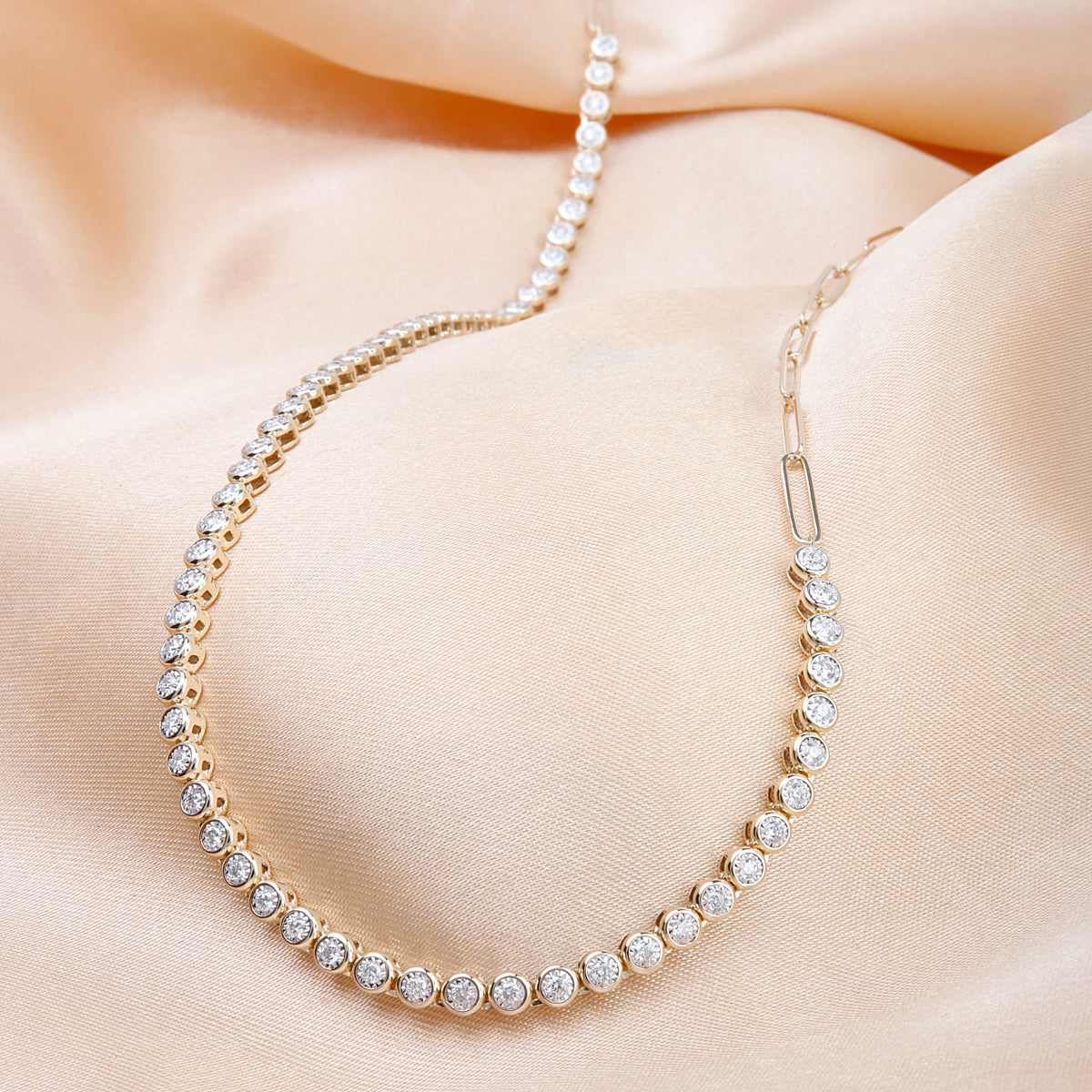 Diamond Bezel Tennis Necklace