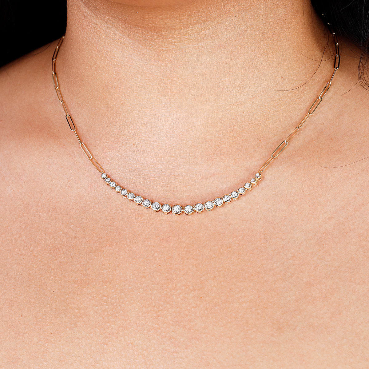 Diamond Bezel Chain Necklace