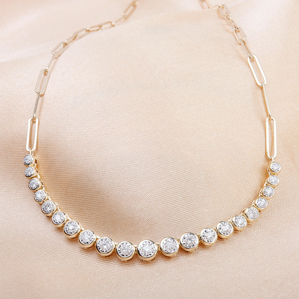 Diamond Bezel Chain Necklace