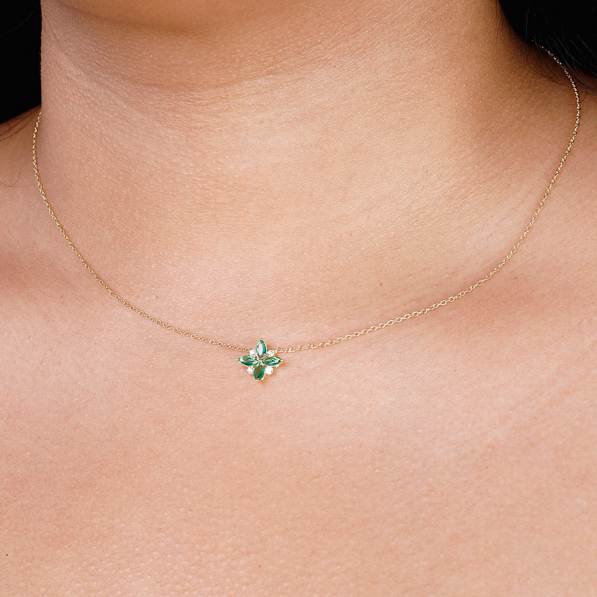 Marquis Flower Necklace