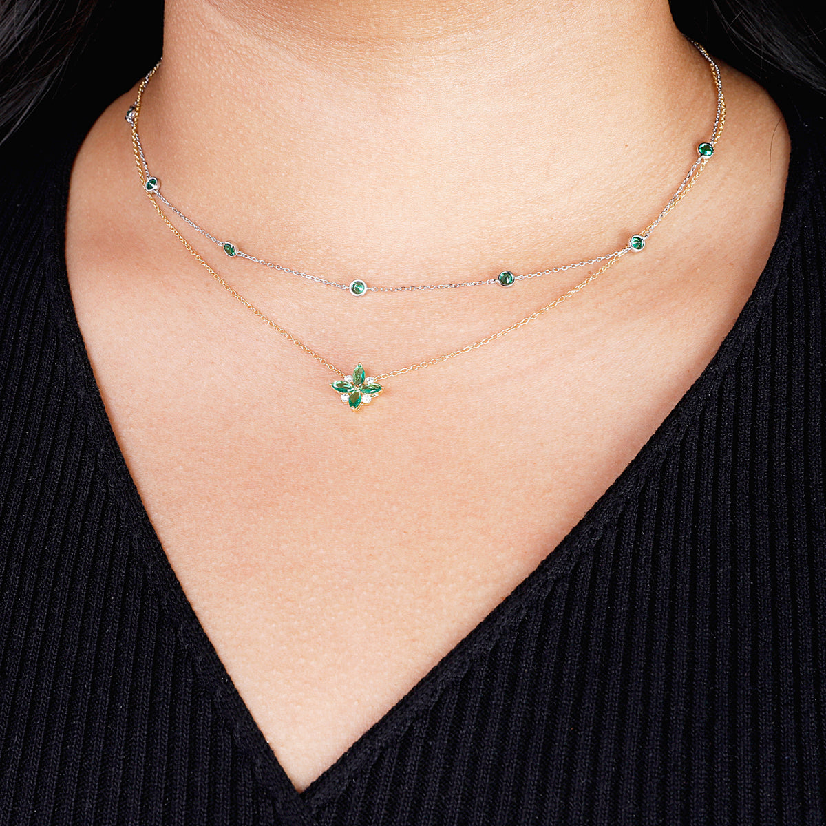 Marquis Flower Necklace