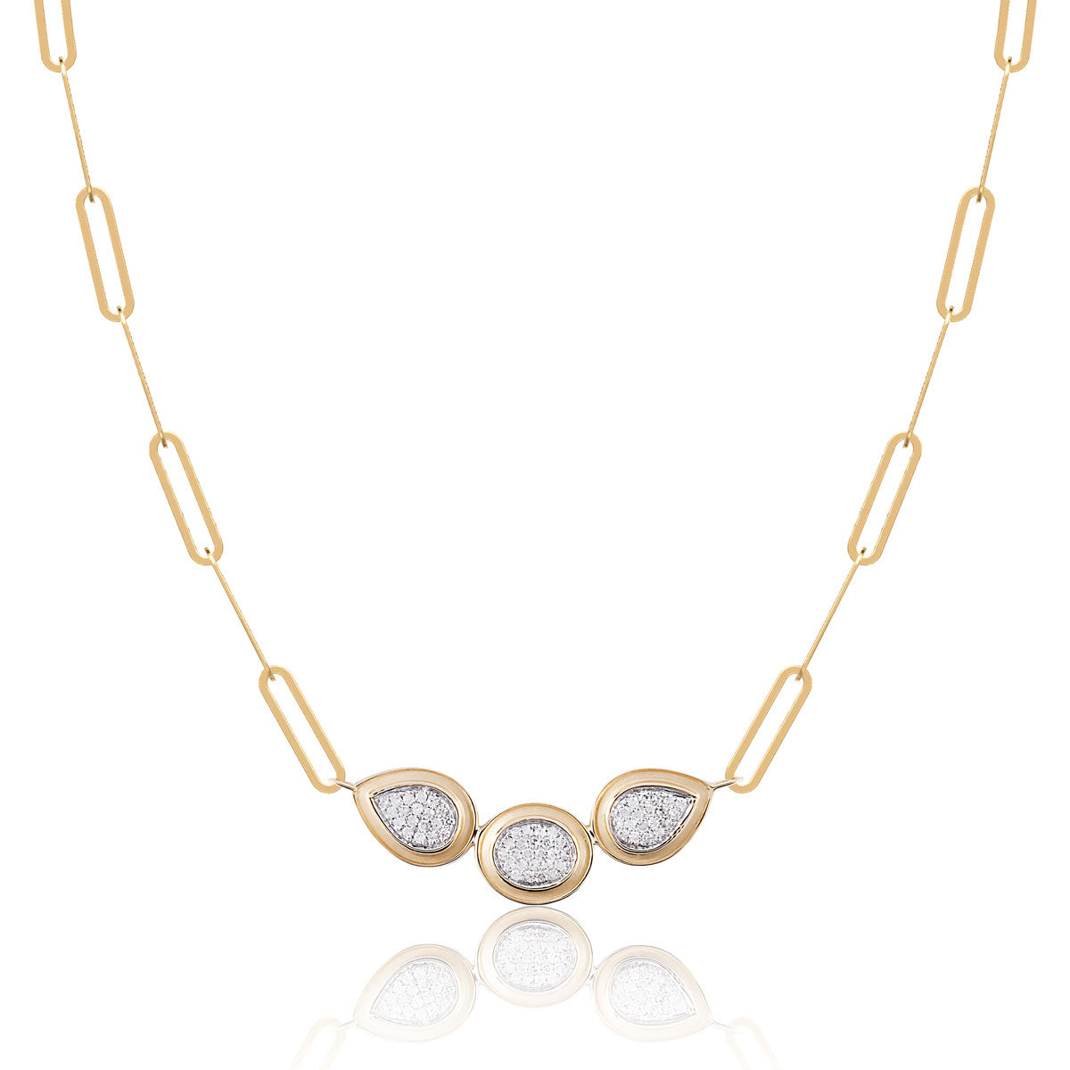 Gilded Pave Teardrop Chain Necklace