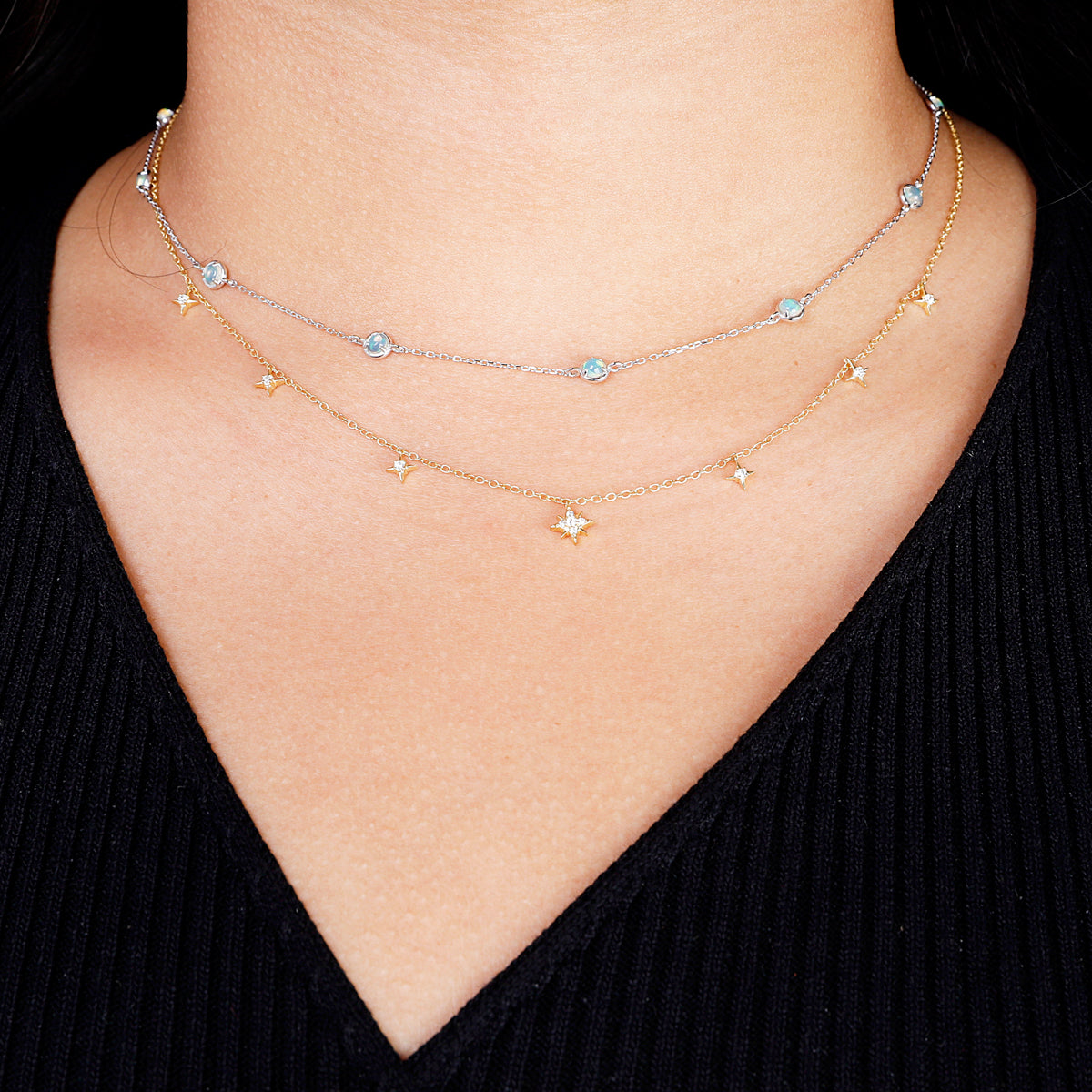 Cosmic Drop Diamond Necklace