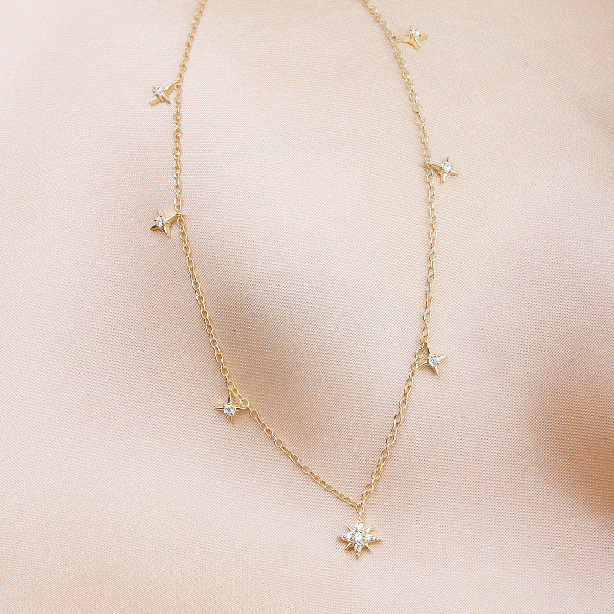 Cosmic Drop Diamond Necklace