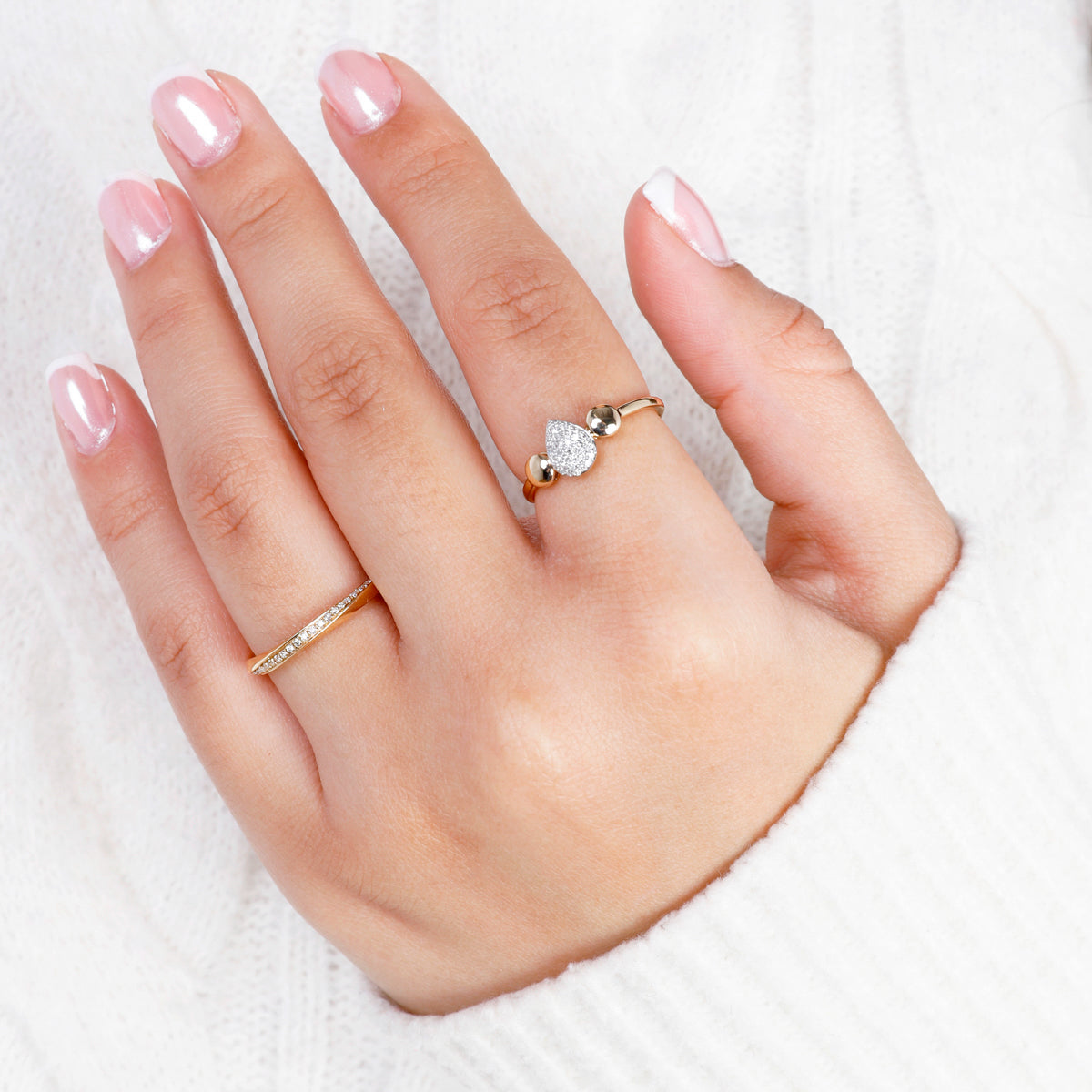 Pave Teardrop Ring