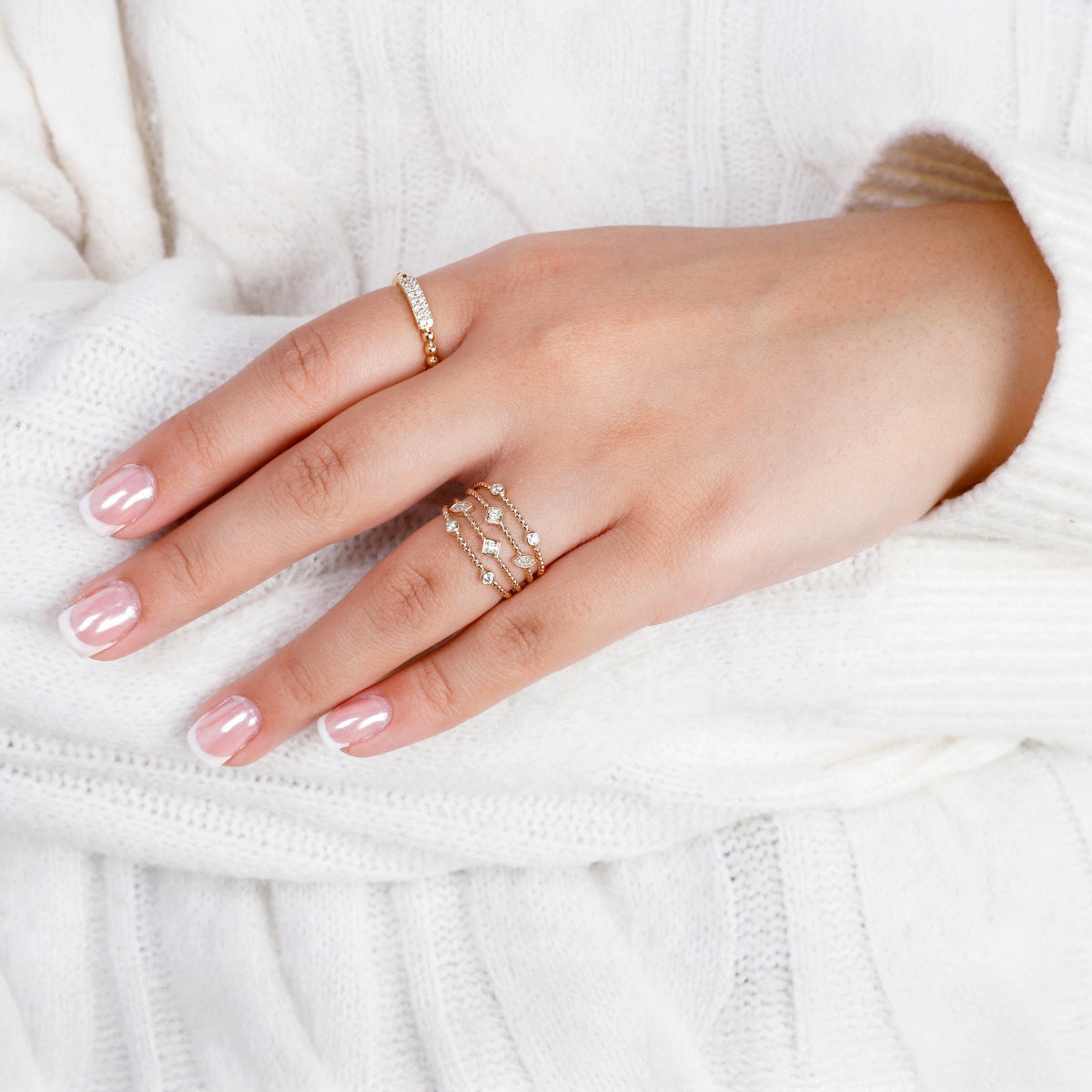 Geometric Harmony Diamond Ring