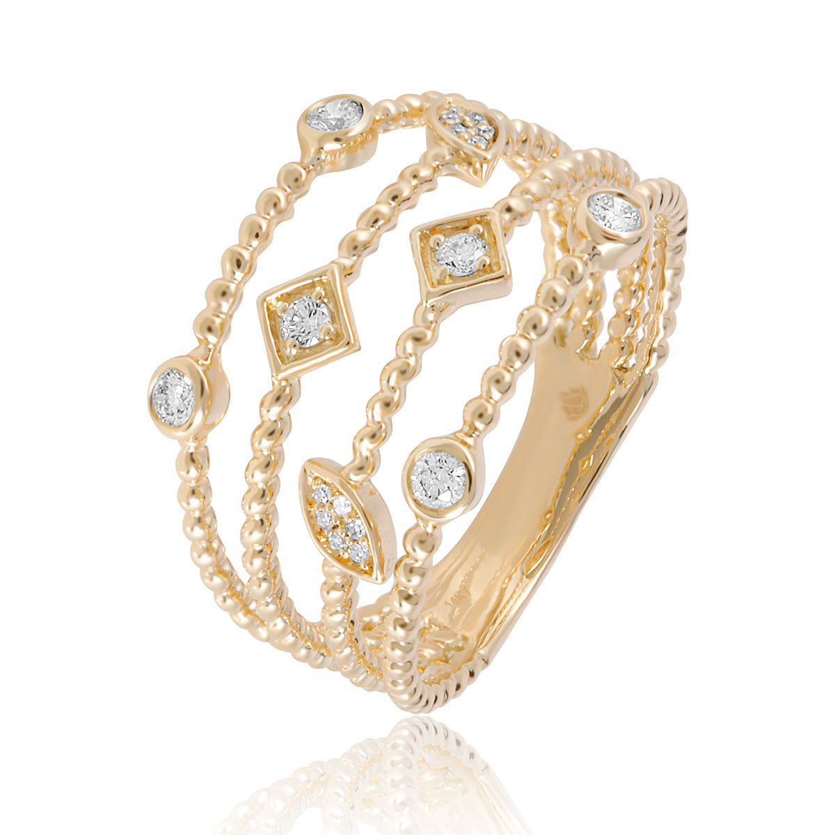Geometric Harmony Diamond Ring