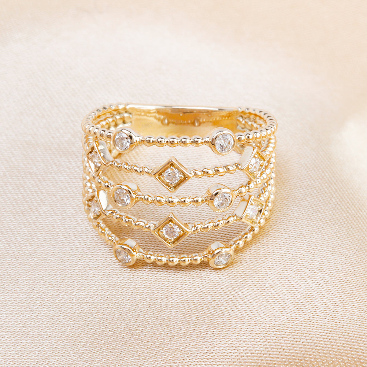 Beaded Labyrinth Ring