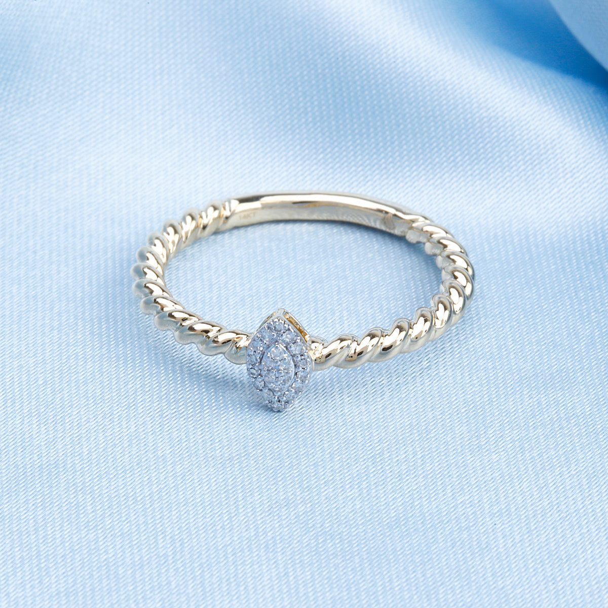 Twisted Marquise Pave Ring