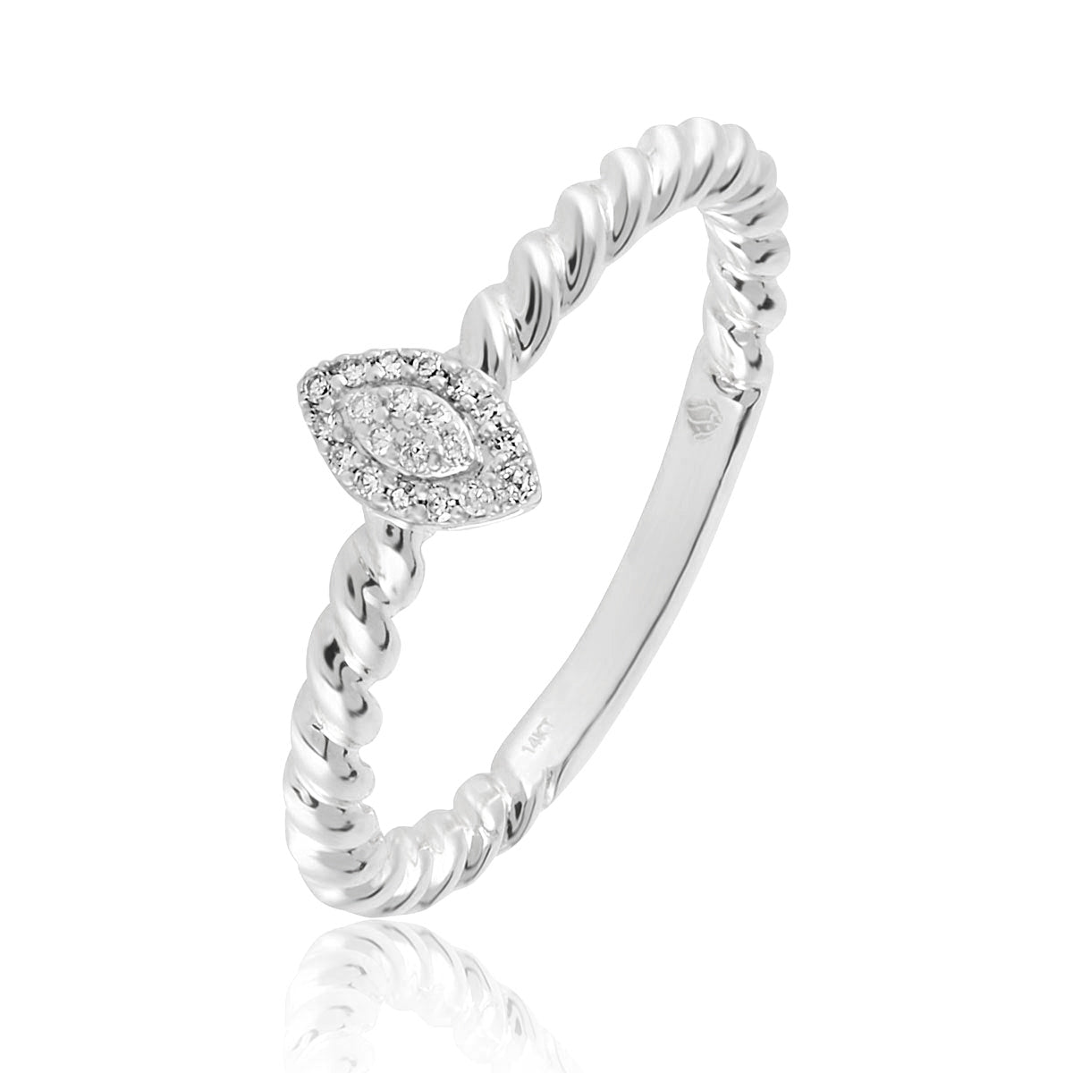 Twisted Marquise Pave Ring