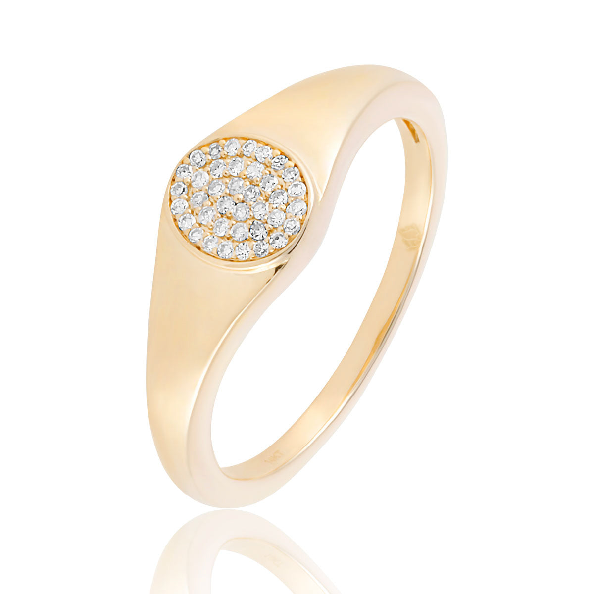 Ovalis Signet Pave Ring