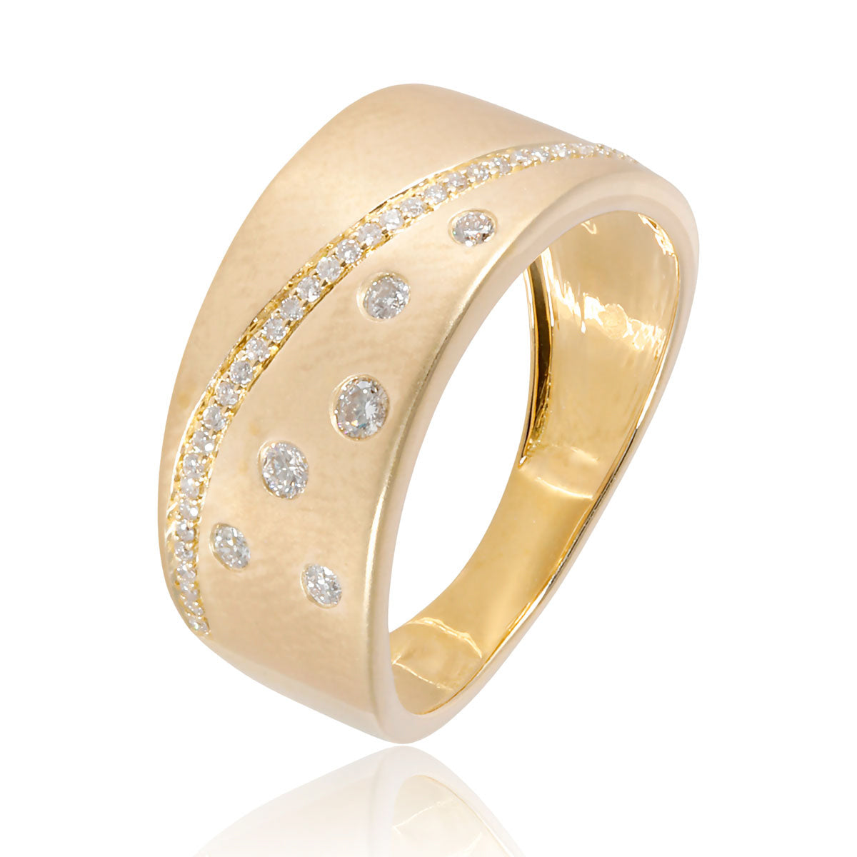 Bold Wave Speckles Diamond Band