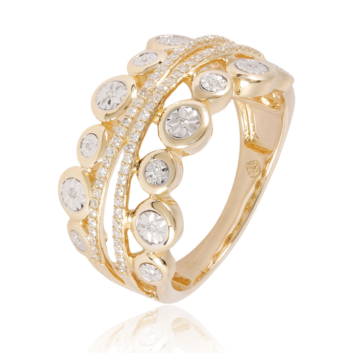 Bubble and Diamond Row Ring