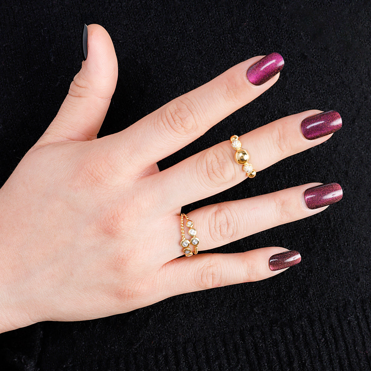 Bead and Bubble Duo Ring