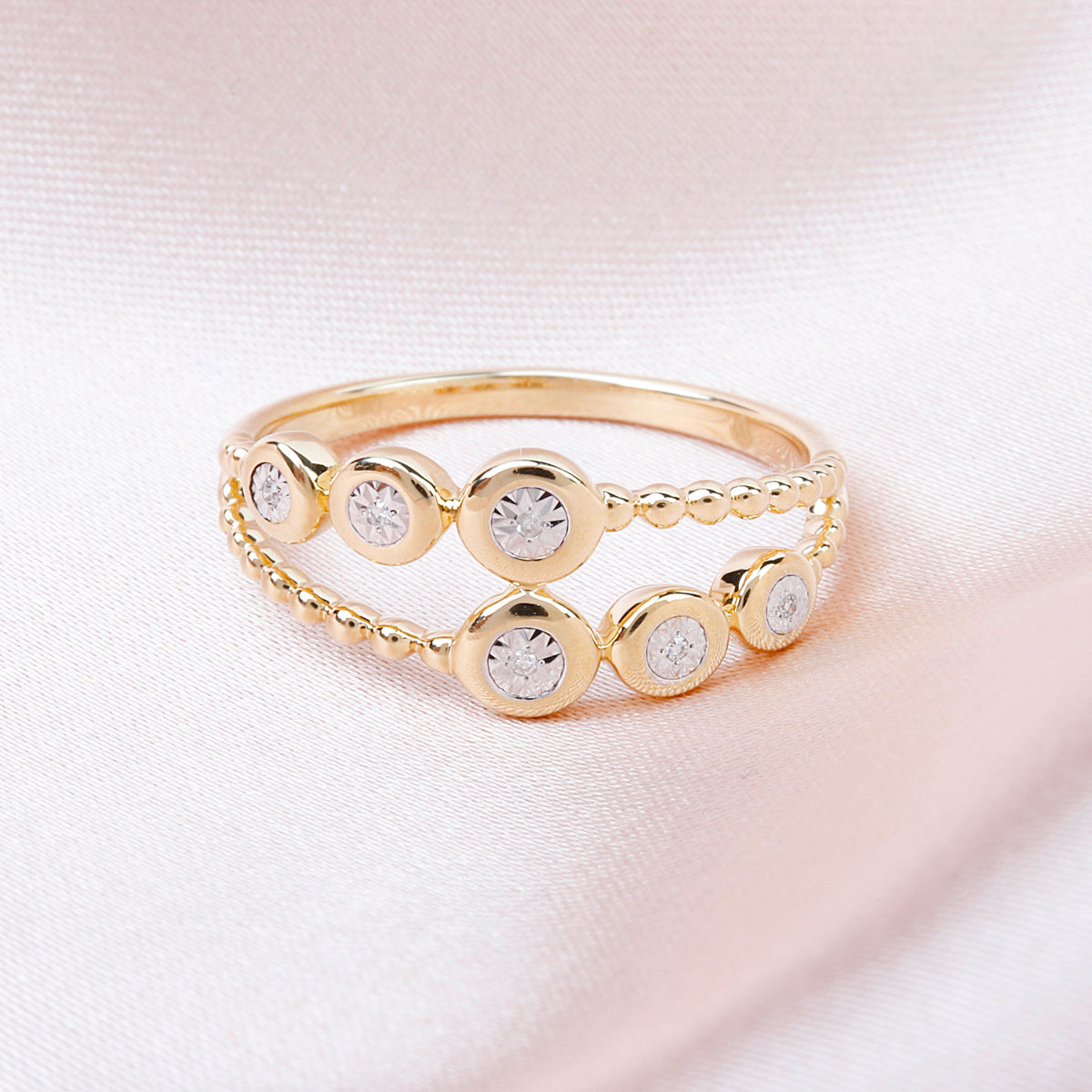Bead and Bubble Duo Ring