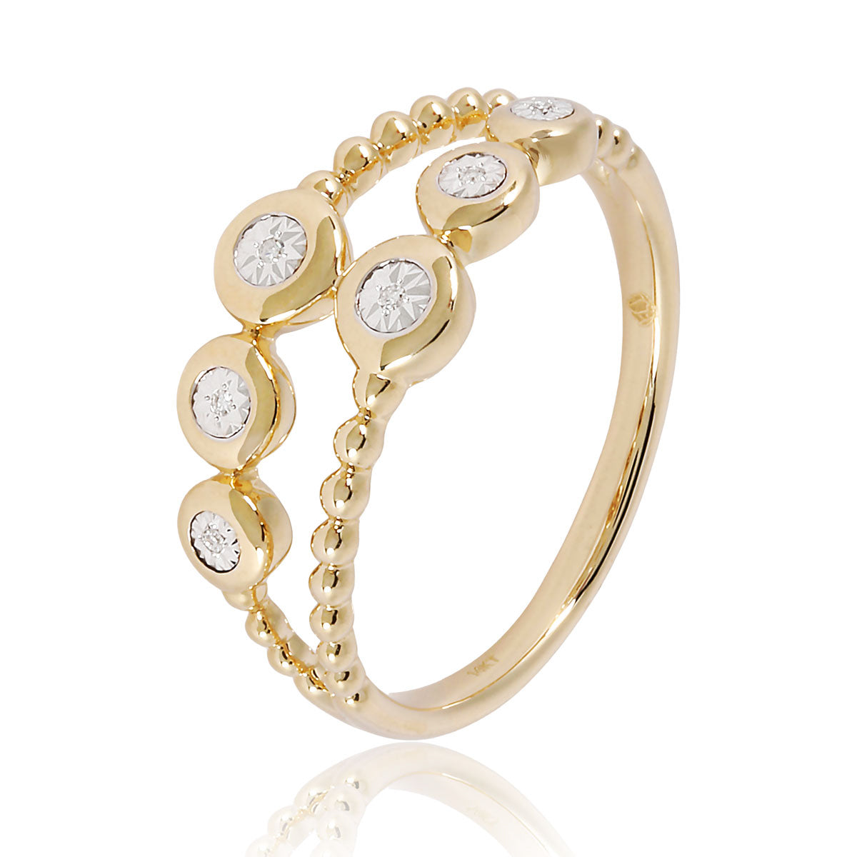 Bead and Bubble Duo Ring
