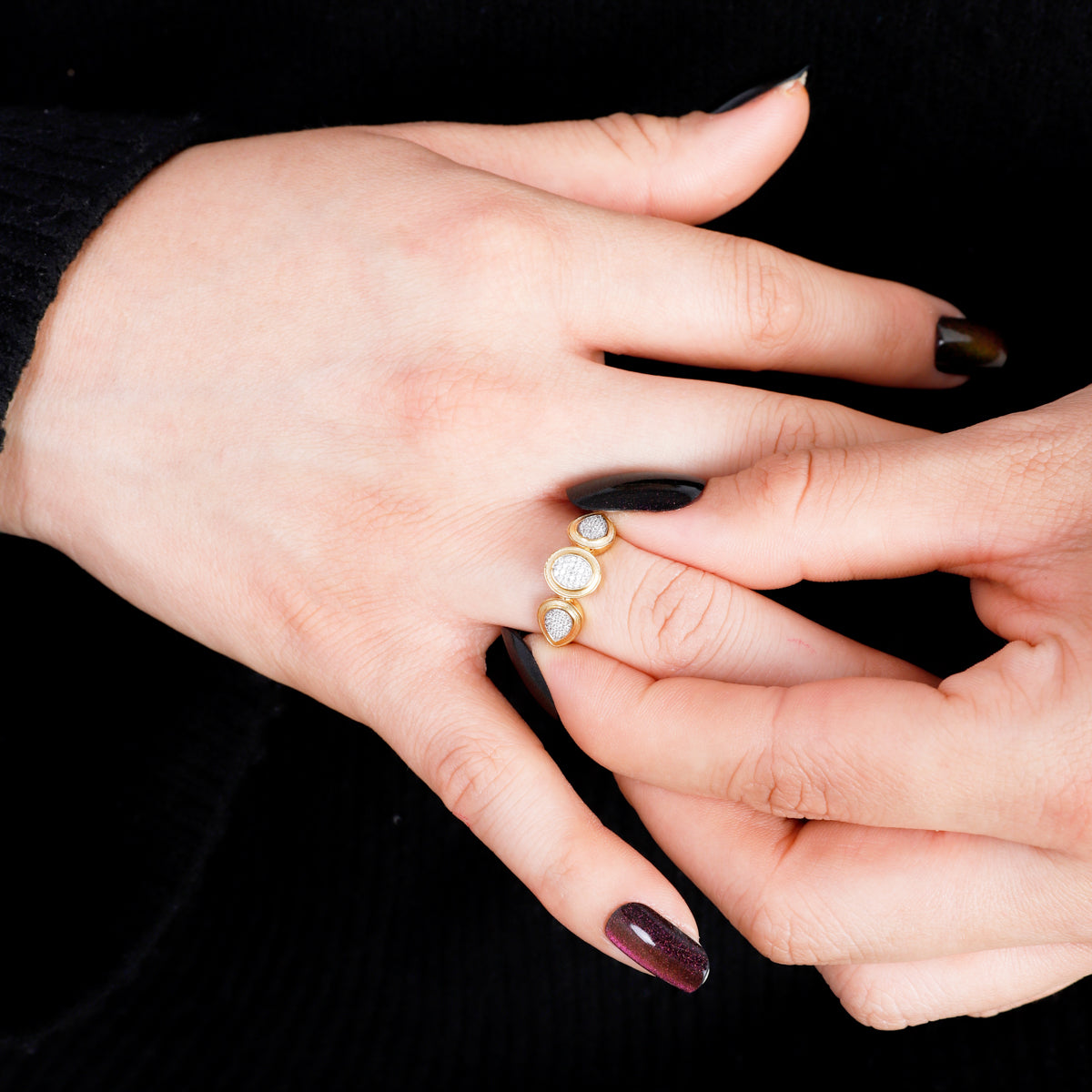 Gilded Triple Pave Ring