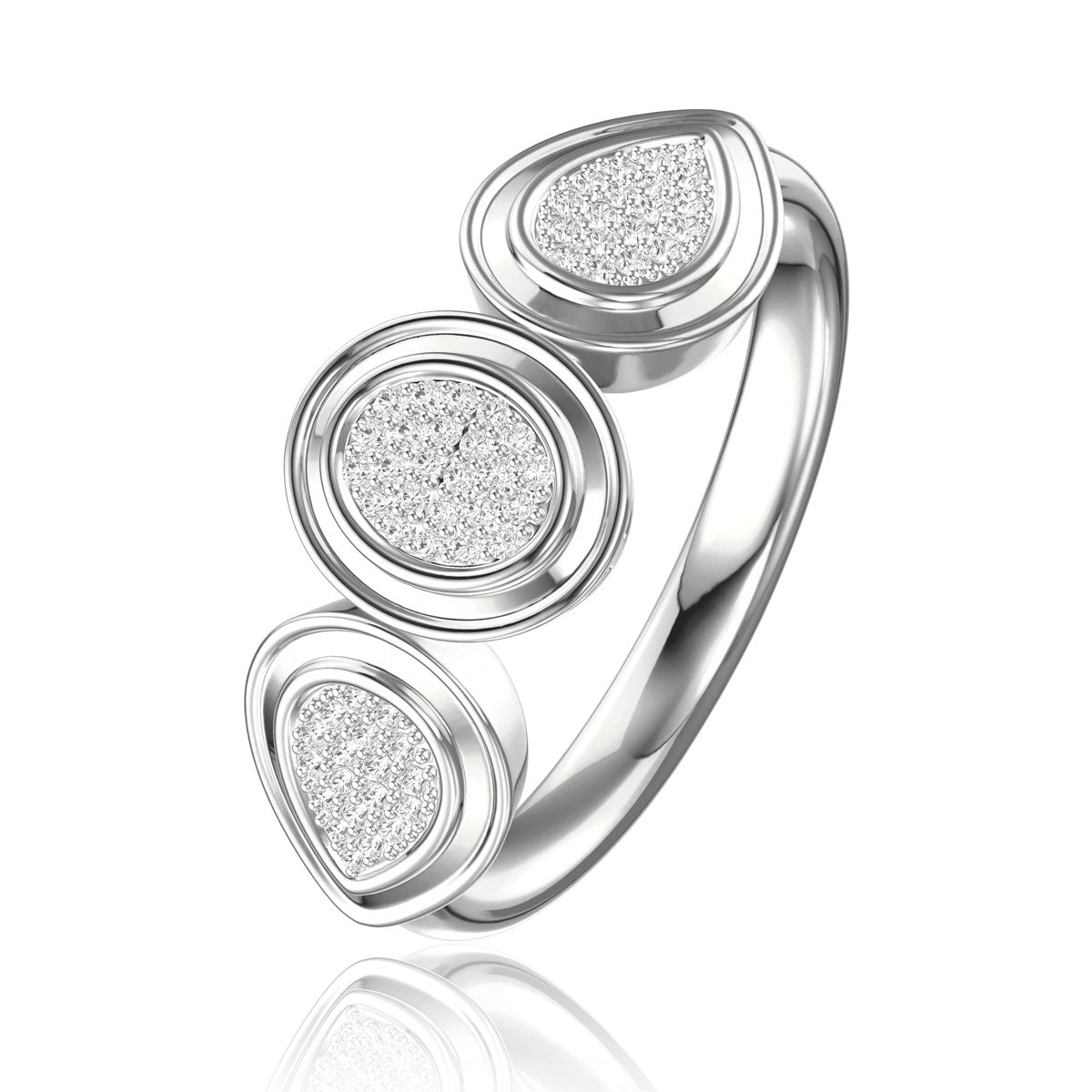 Gilded Triple Pave Ring