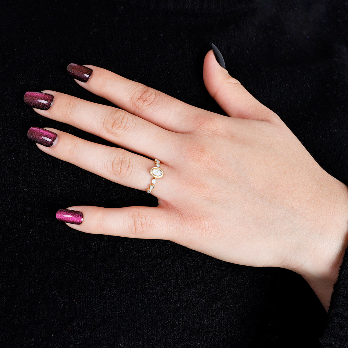 Delicate Gilded Pave Ring