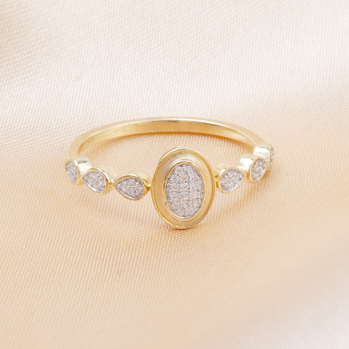 Delicate Gilded Pave Ring