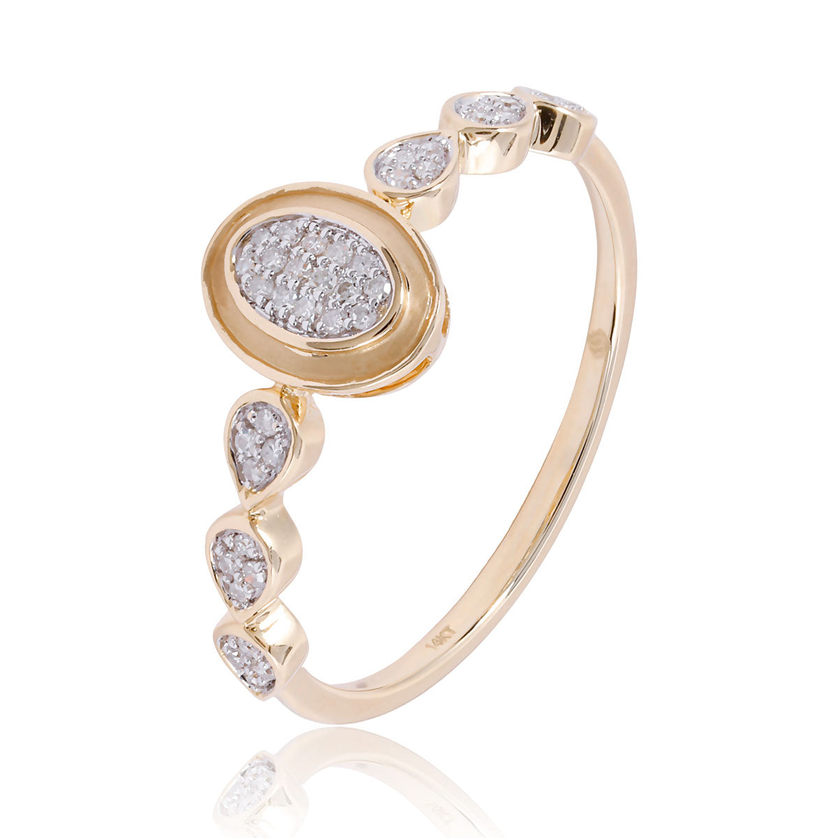 Delicate Gilded Pave Ring