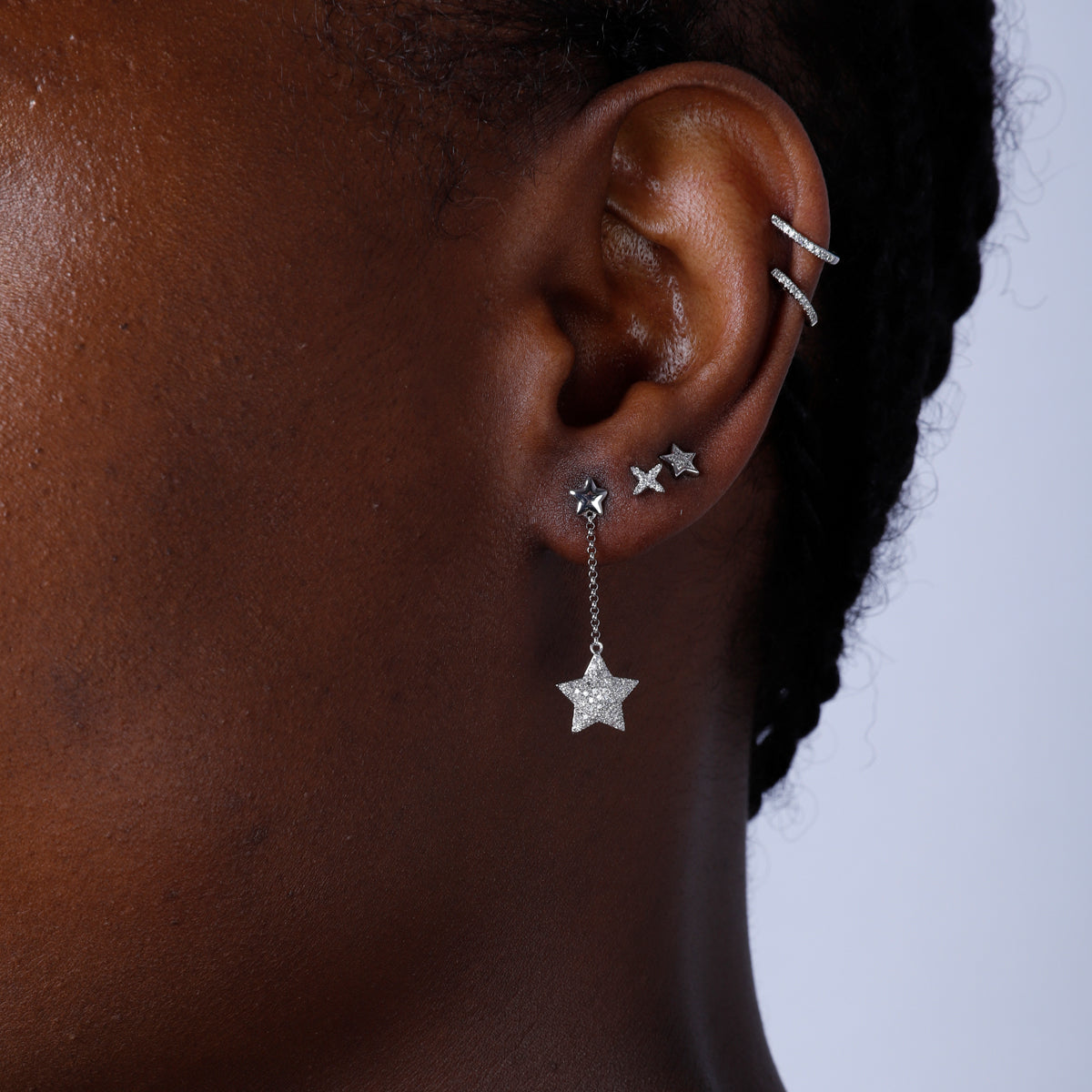 Pave Star Earrings