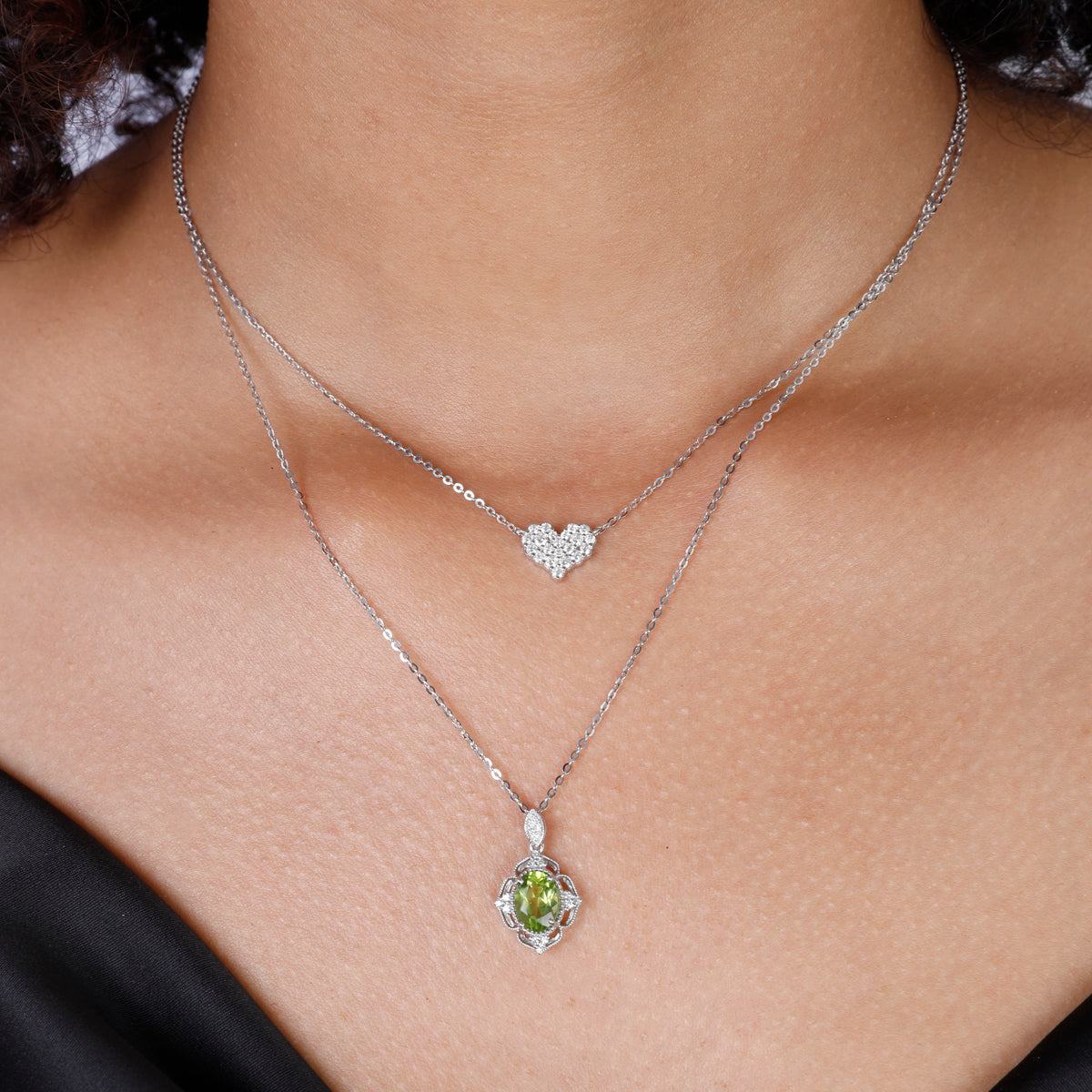 Cluster Heart Necklace