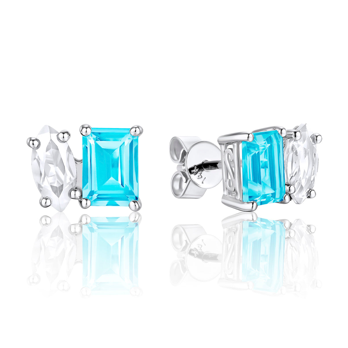 Dual Gemstone Marquise Earrings