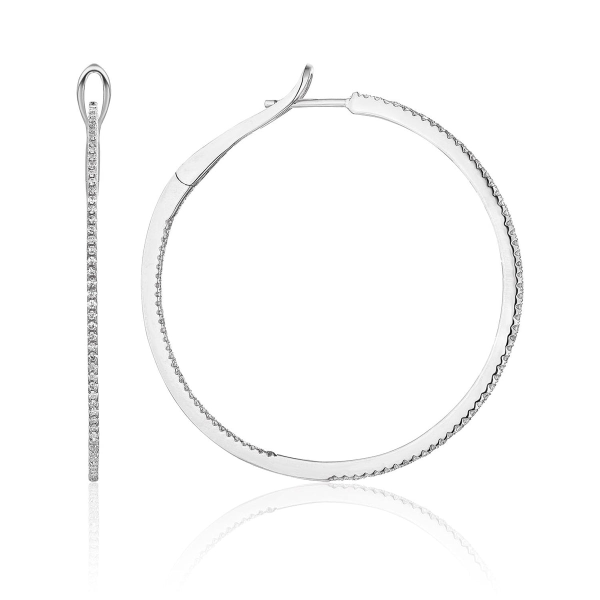 Pave Diamond Hoops