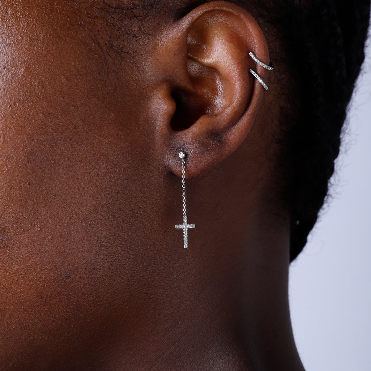 Drop Cross Earrings