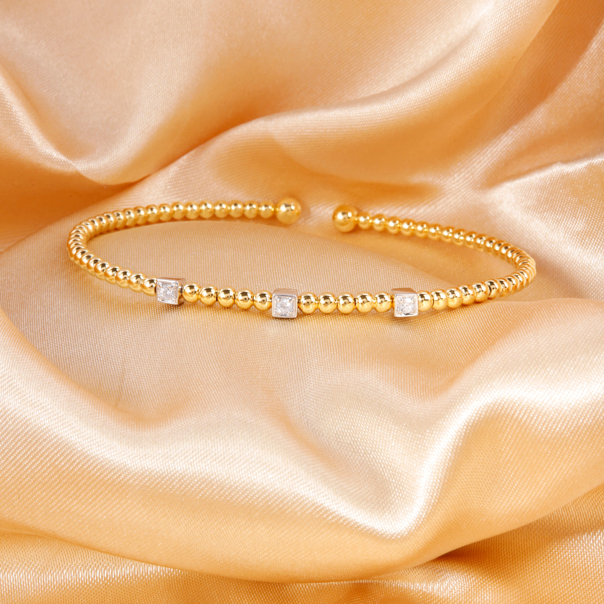 Tri Square Bubble Bangle 