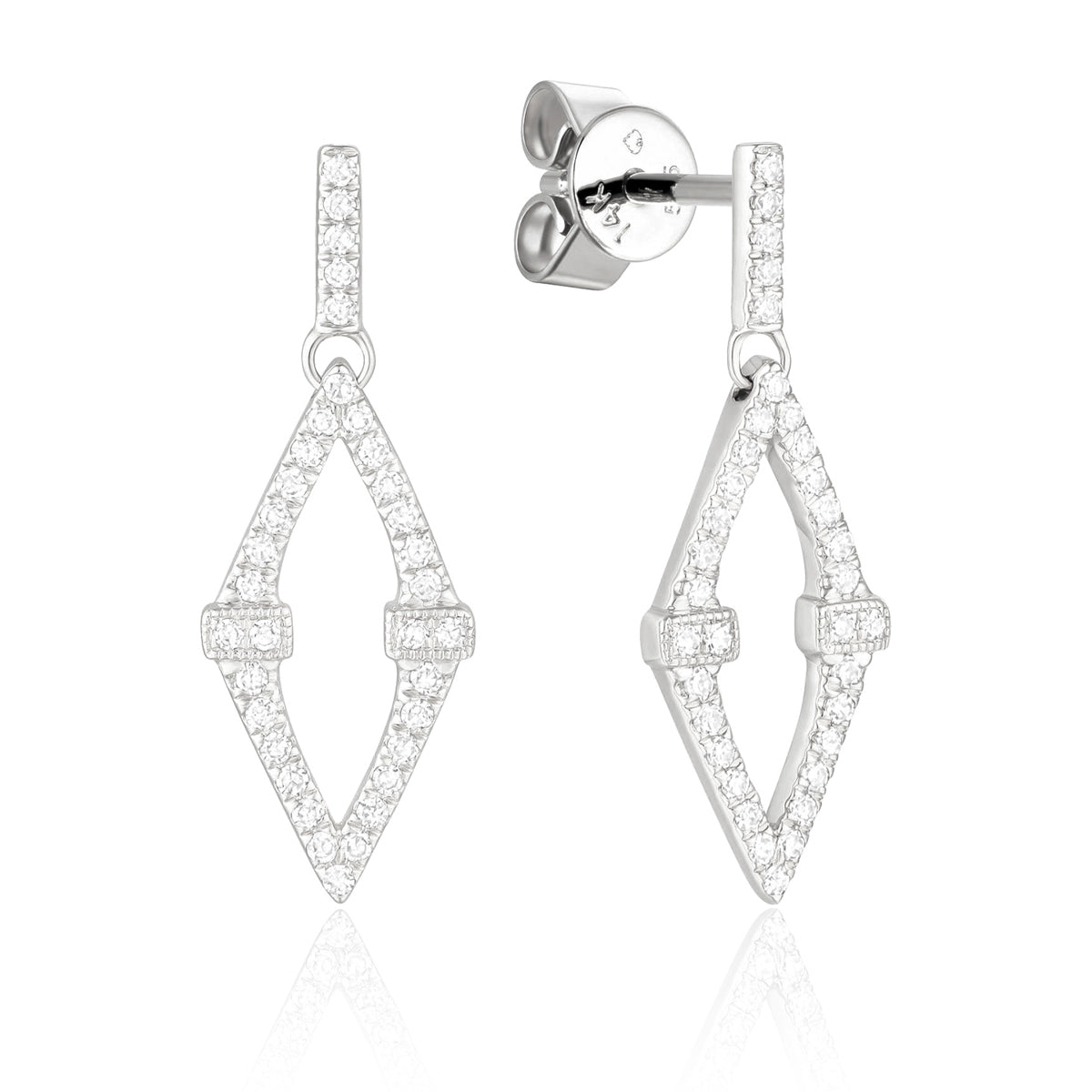 Marquise Shaped Diamond Dangle Earrings