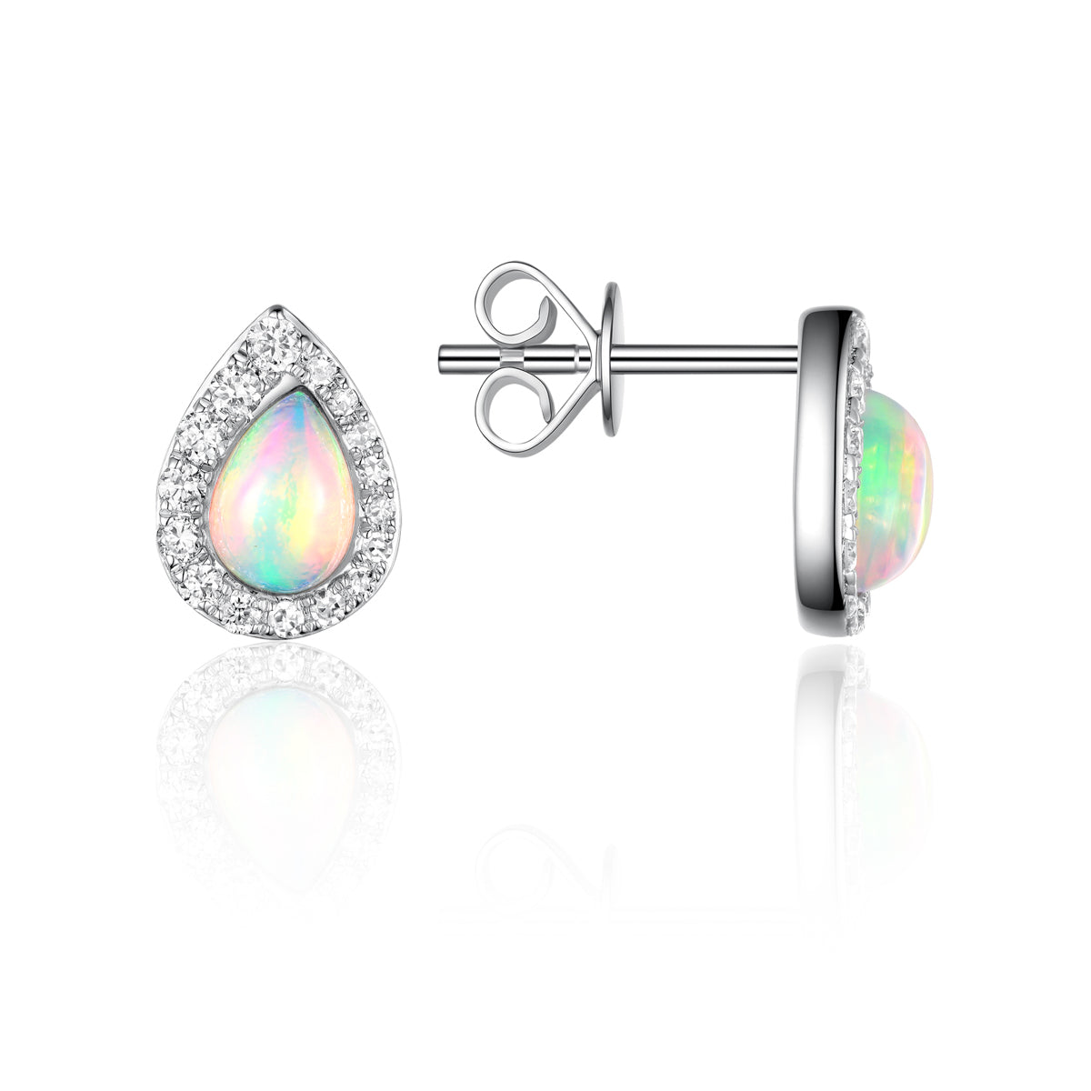 Opal Teardrop Studs