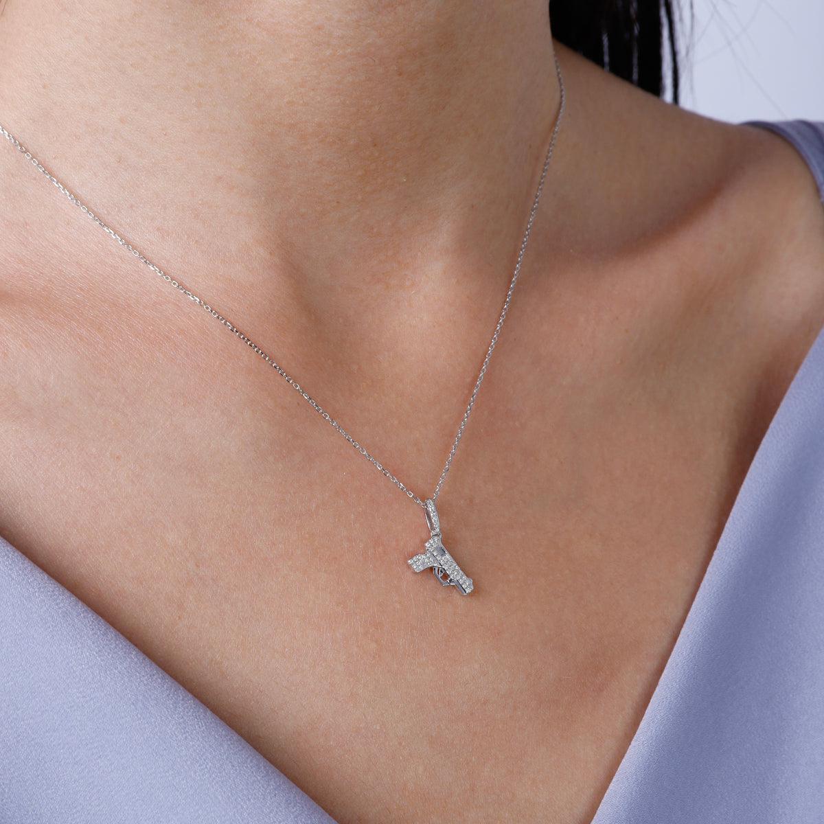 Diamond Gun Necklace