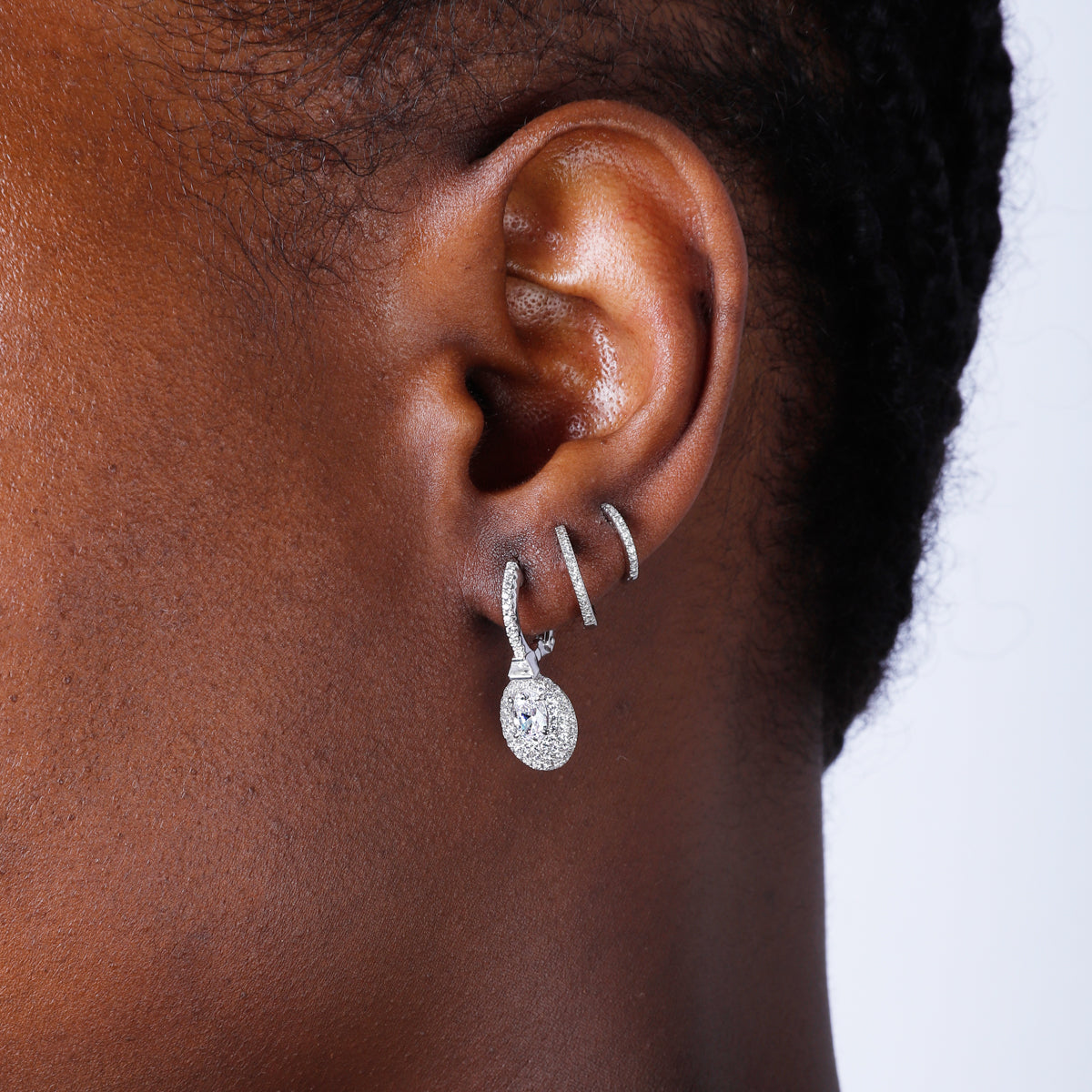 Cluster Oval Drop Earrings