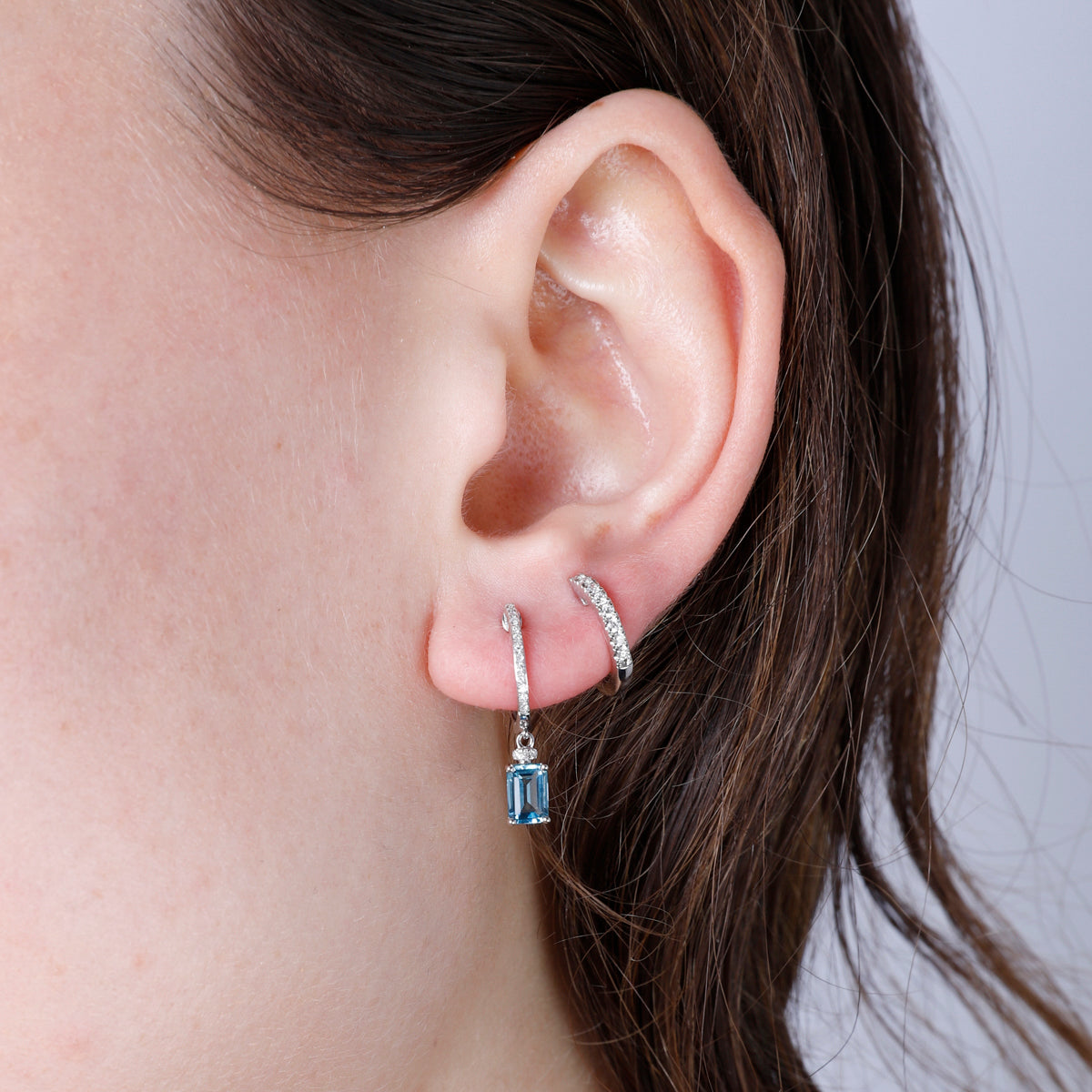 Huggie Drop Earrings