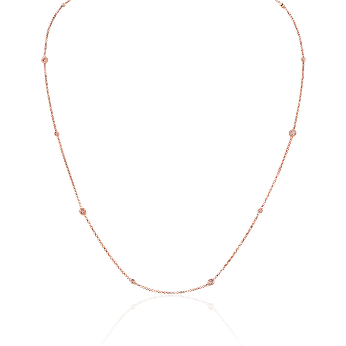 Bezel Diamond Chain Necklace, meticulously crafted a timeless piece that radiates elegance. 