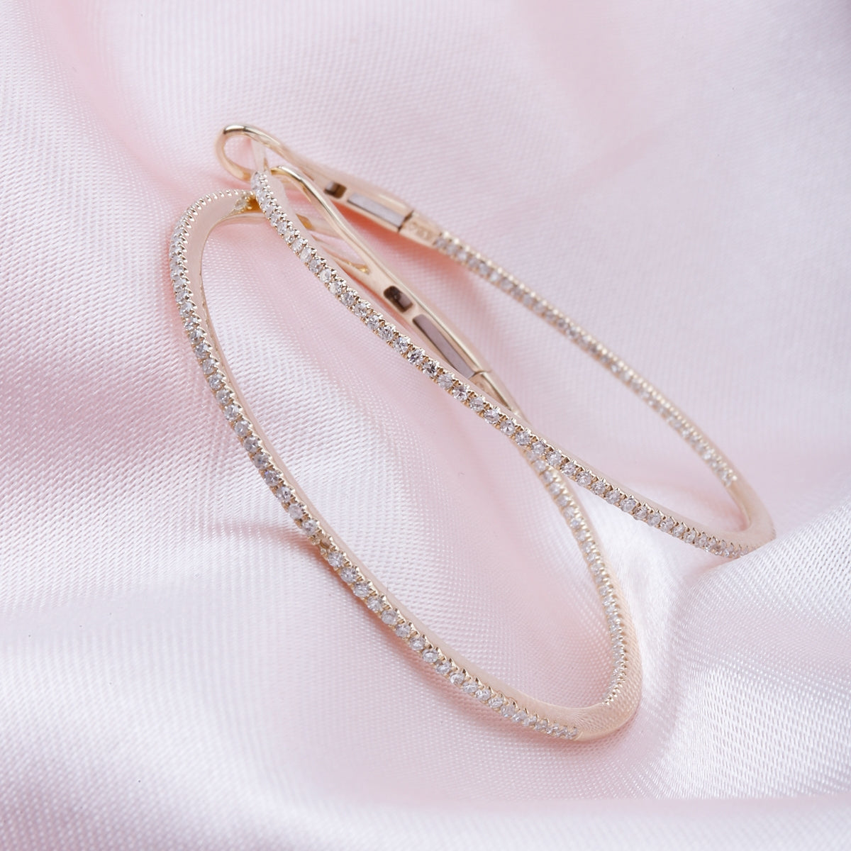 Pave Diamond Hoops