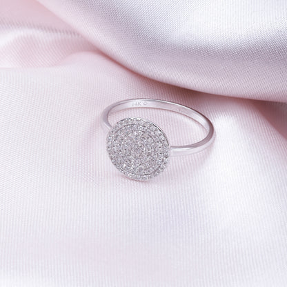 Round Pave Diamond Ring