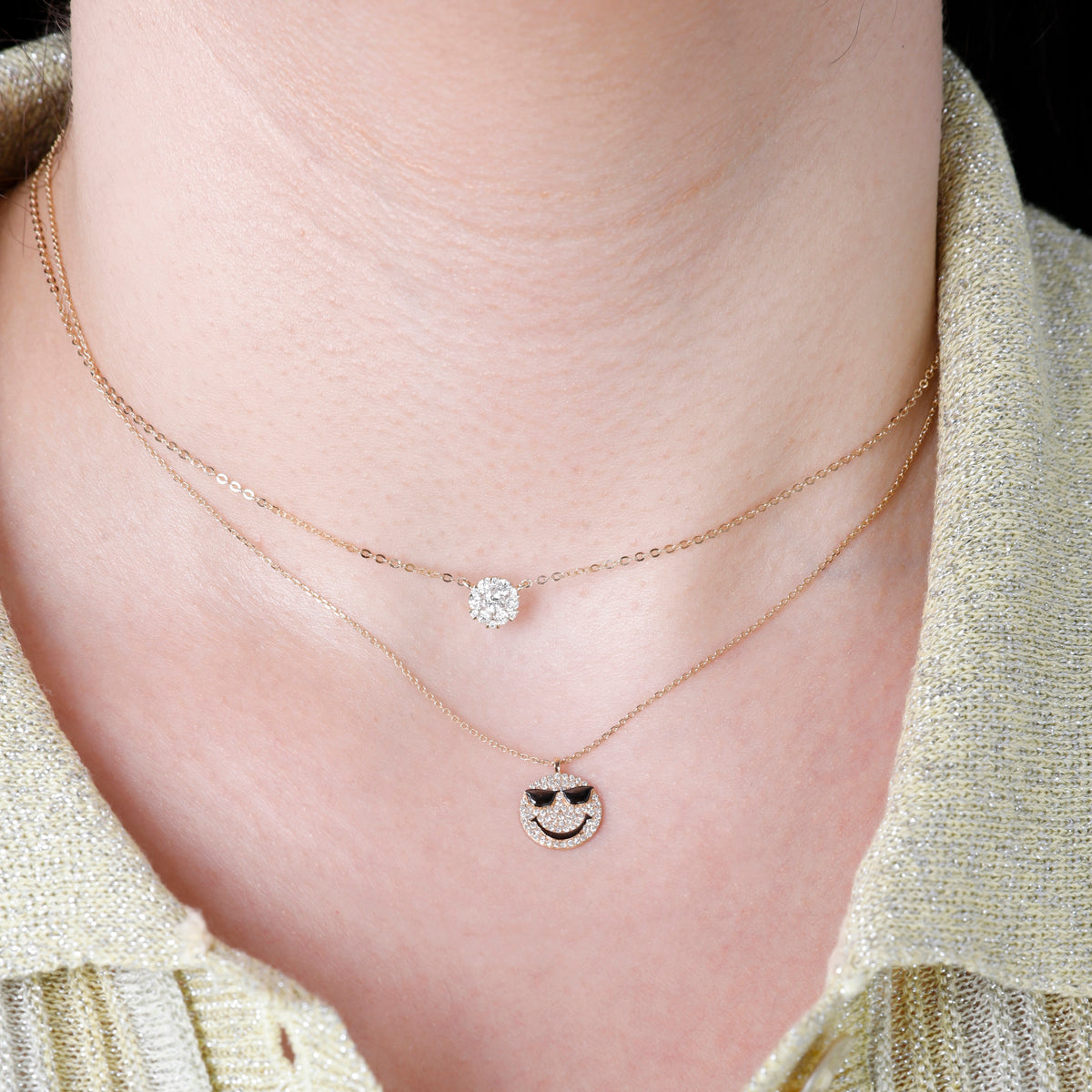 Pave Emoji COOL Necklace