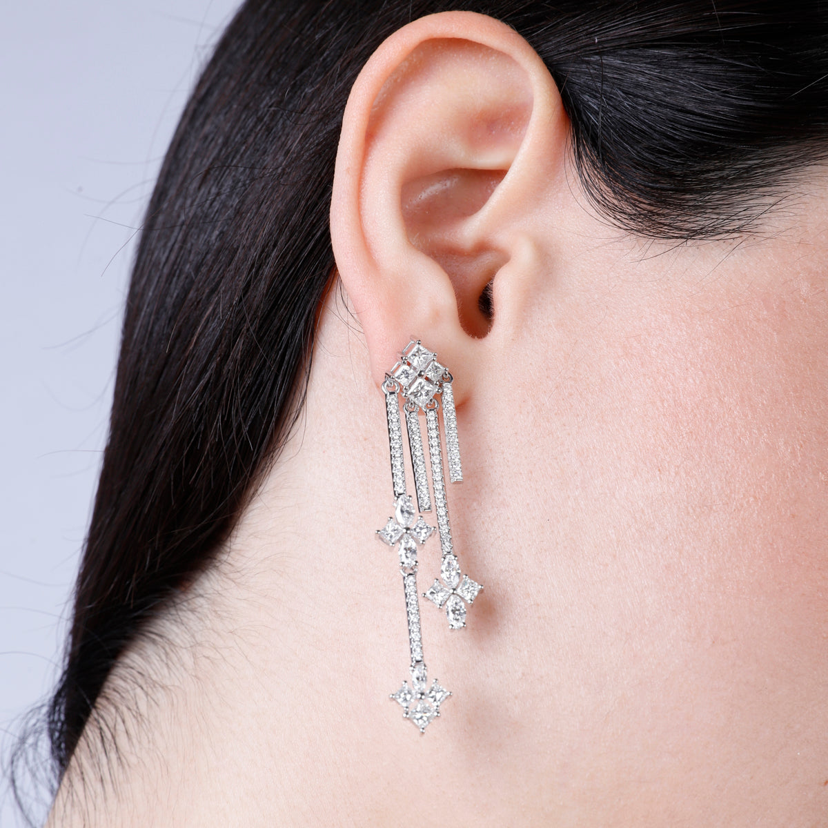 Inspired Chandelier Earrings feature a  cascade of diamonds that will glisten and illuminate.