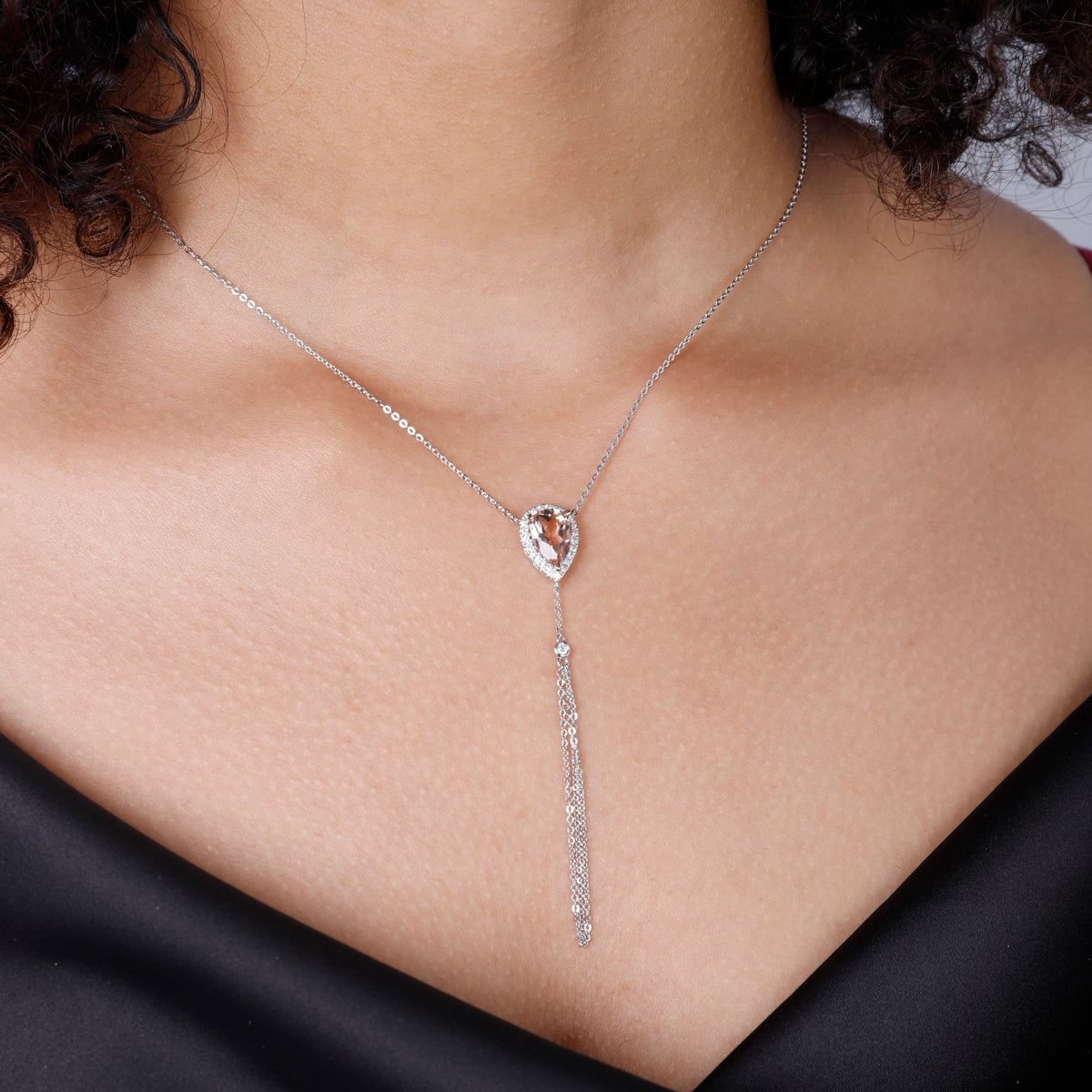 Pear-Shaped Chandelier Necklace