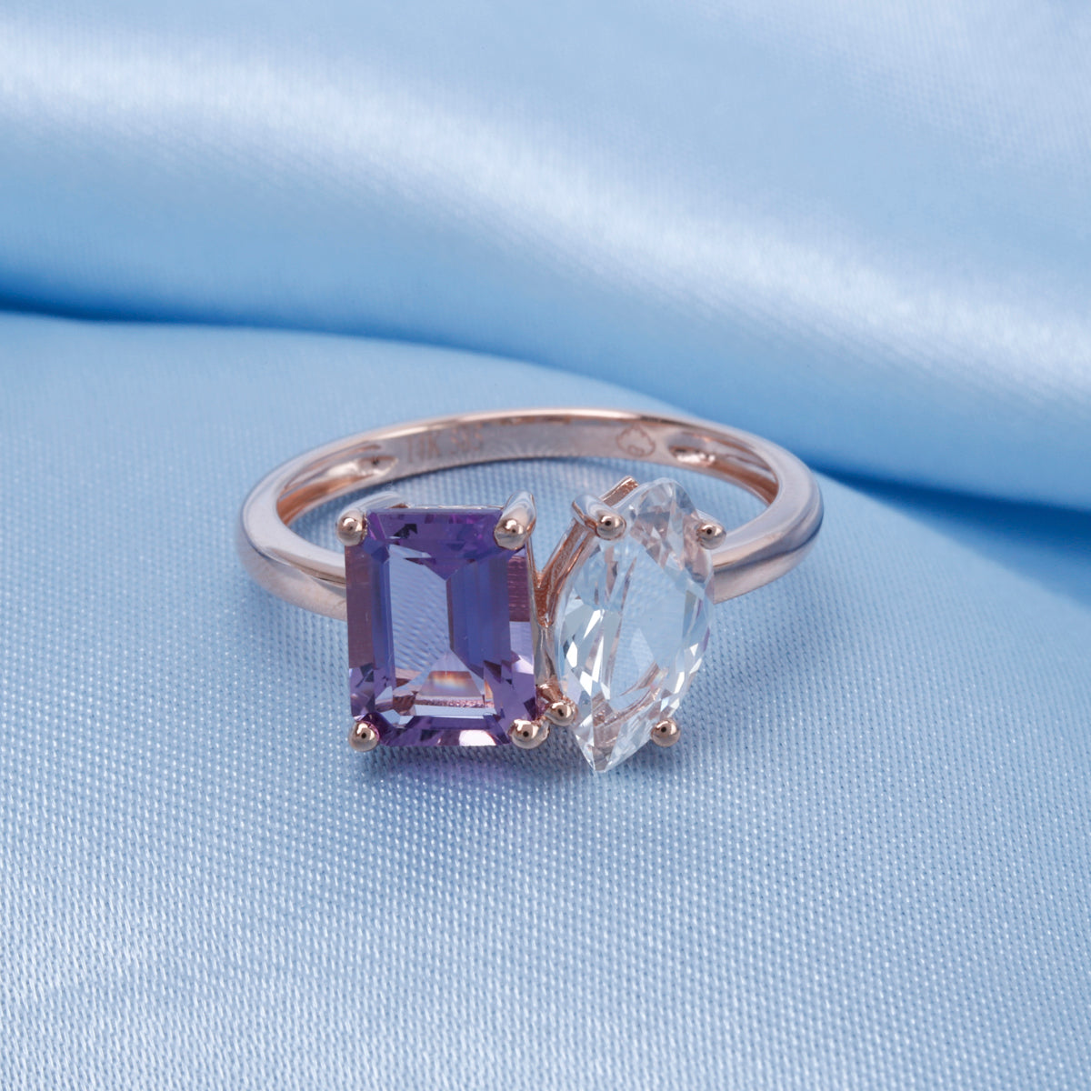 Dual Gemstone Marquise Ring