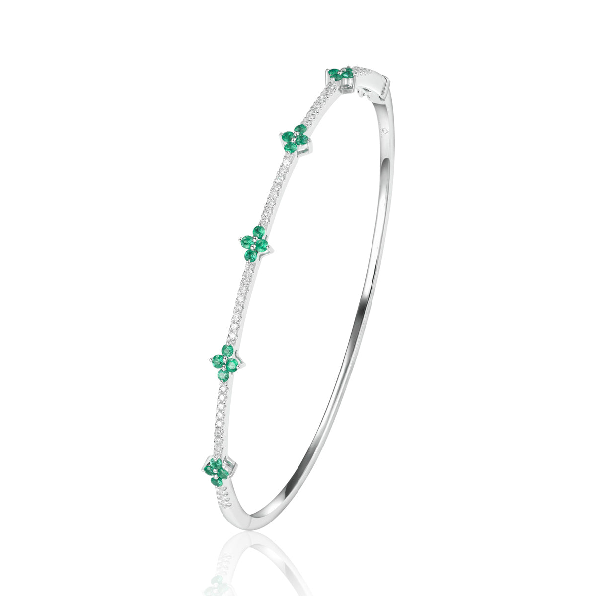 Clover Studs Diamond Bangle 