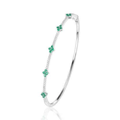 Clover Studs Diamond Bangle 