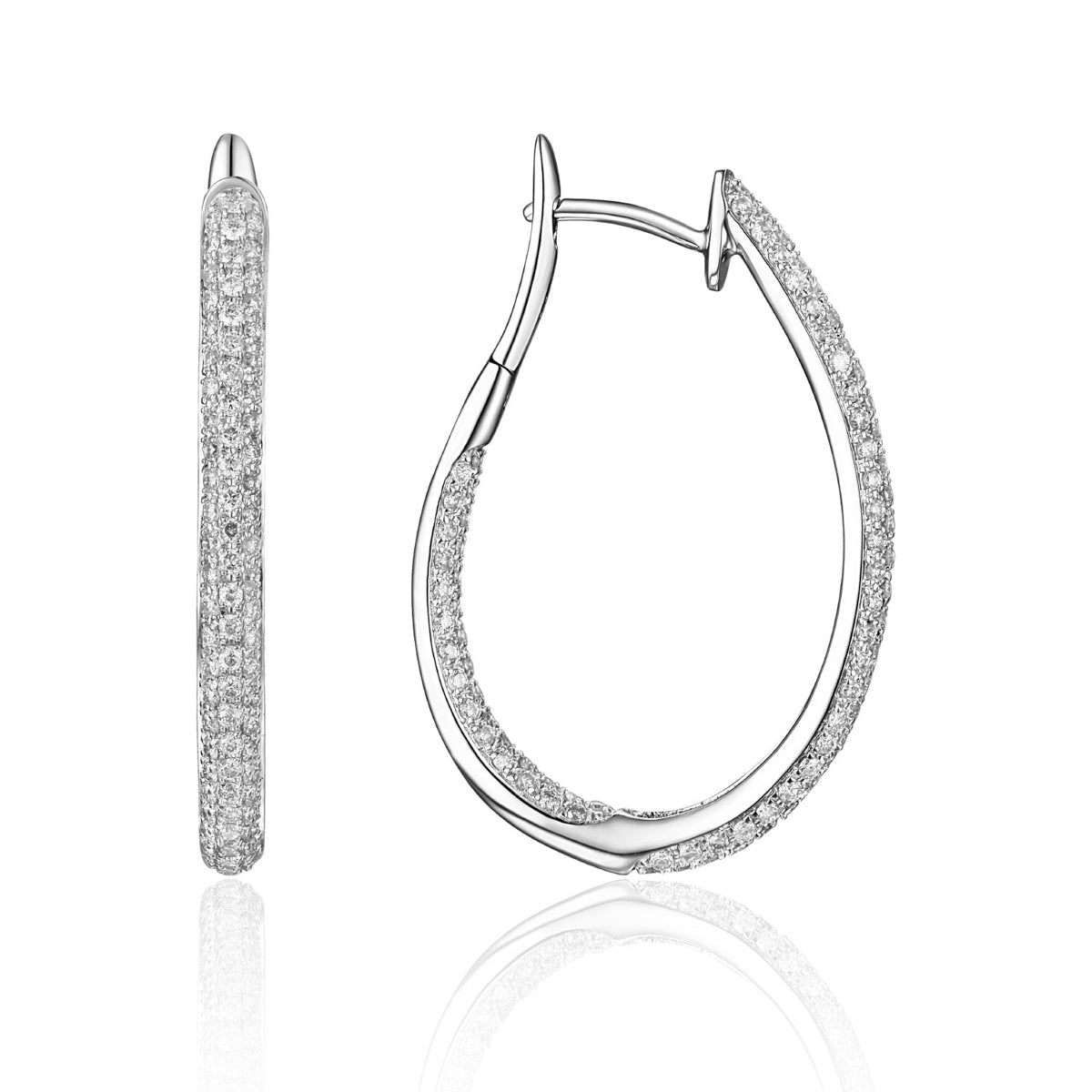 Oval Micro Pave Hoop