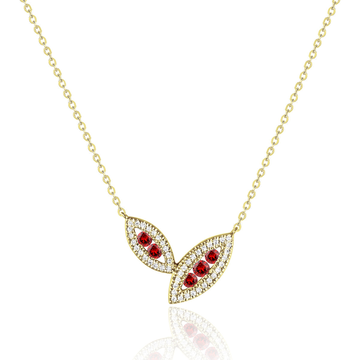 Petal Diamond Halo Necklace