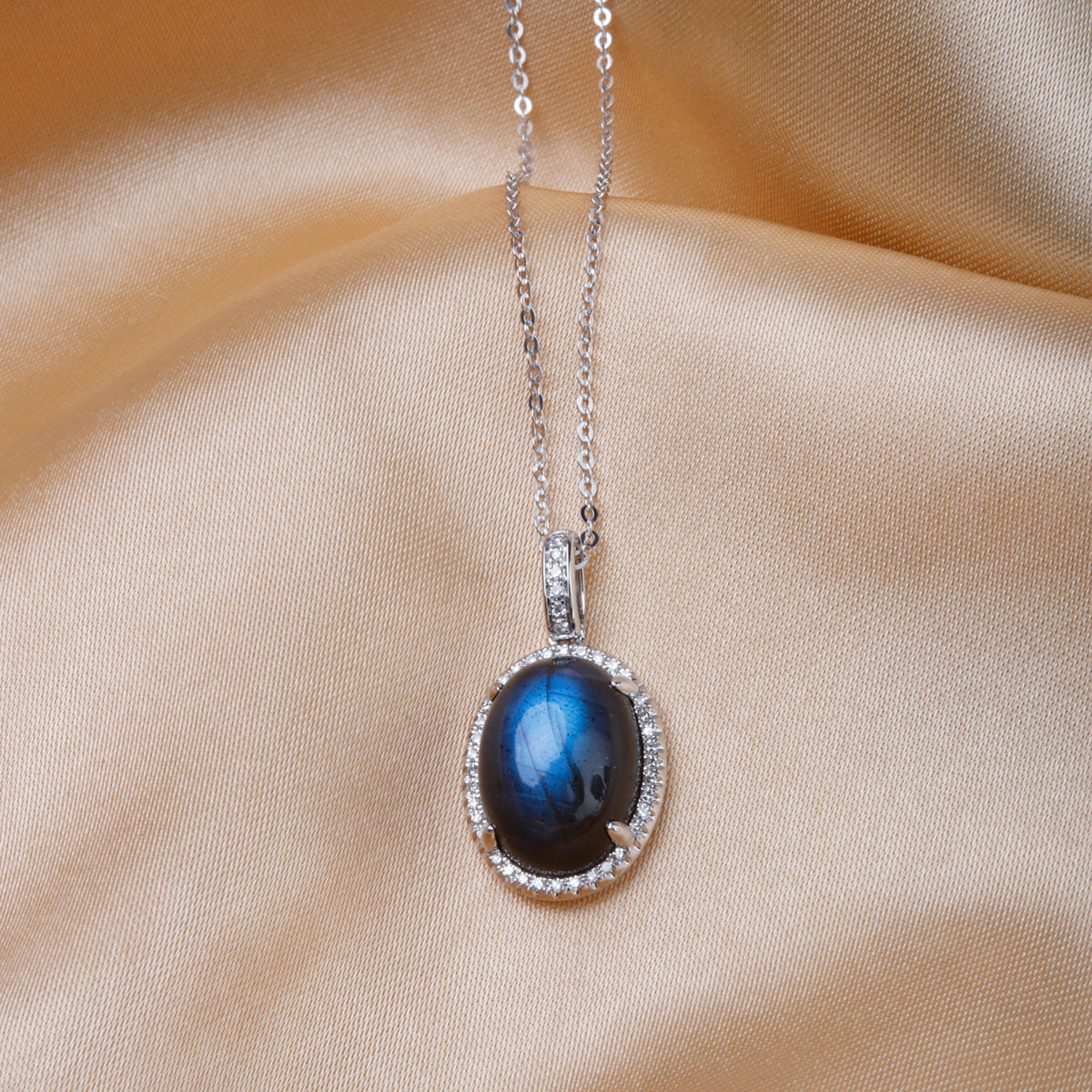 Oval Halo Necklace