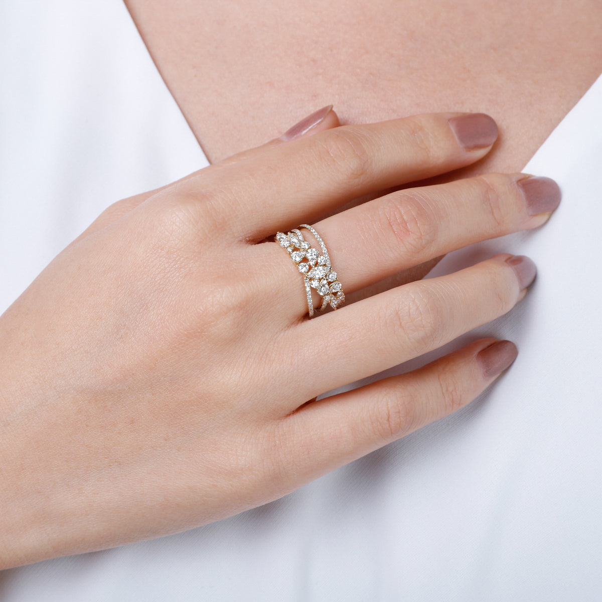 Diamond Bypass Ring