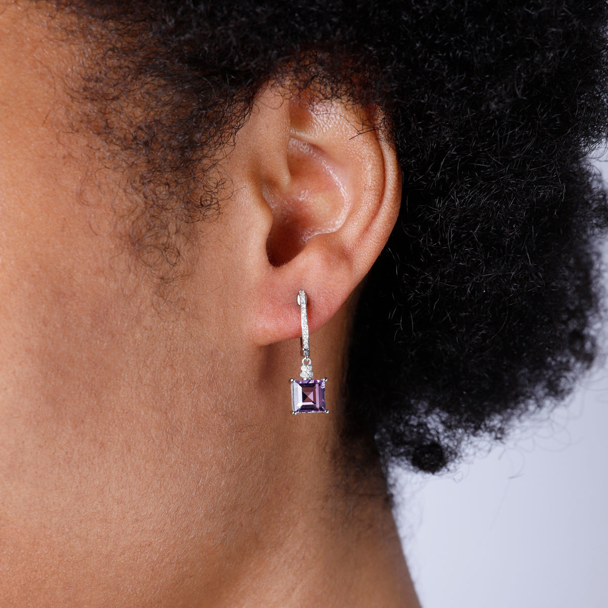 Princess Cut Drop Earrings